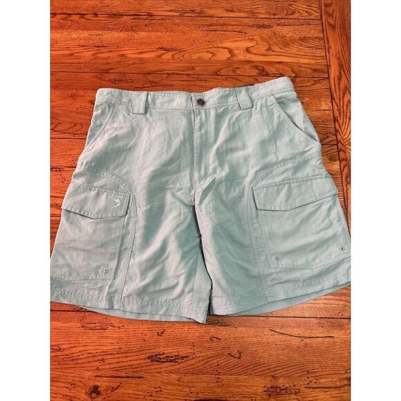 Reel Legends Teal Performance Mesh Fishing Cargo Shorts- 36 NEW S81 - Picture 1 of 7